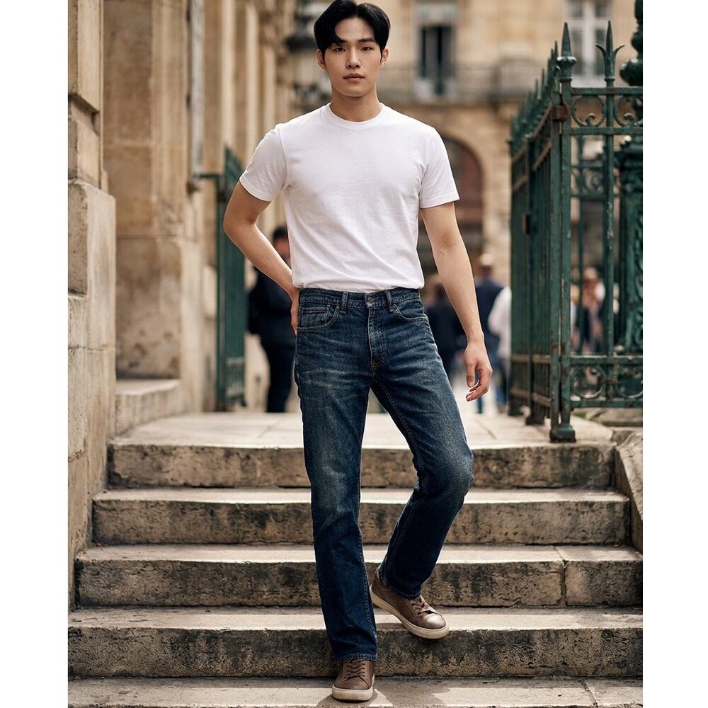 Mens Levis 505 W 32 L 34 Blue Jeans